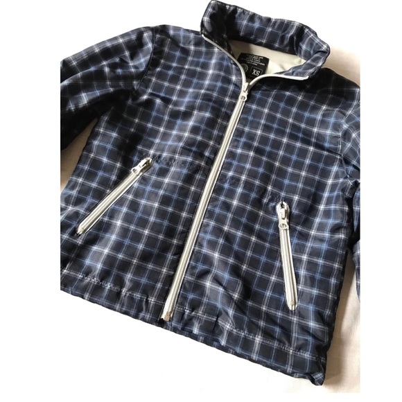 Old Navy Other - Old Navy Jacket Hooded Blue Plaid Boys Size 5 XS